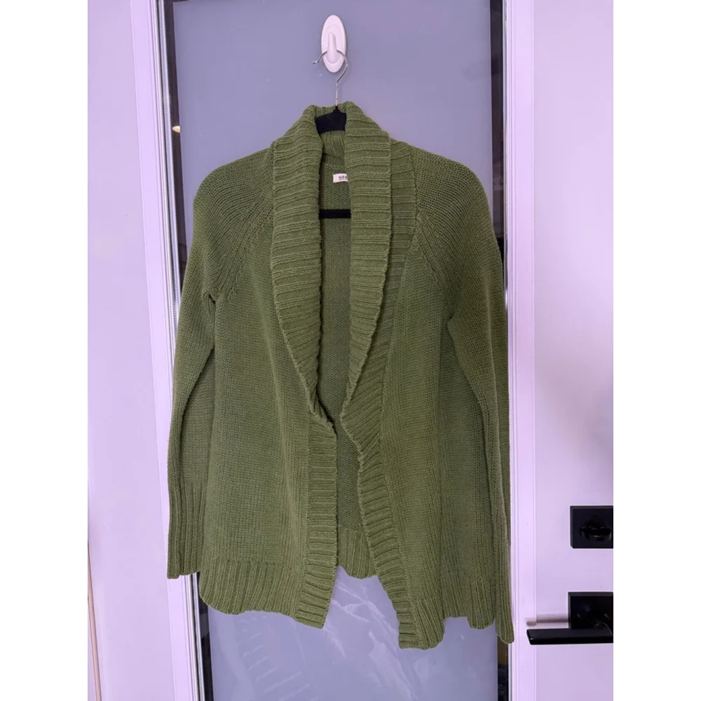 Old Navy Green Ribbed Open Cardigan Sweater M - Picture 2 of 7